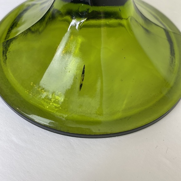 Vintage EUC, Indiana Glass Co. Harvest Grape Avocado Green Glass Compote - Picture 14 of 15